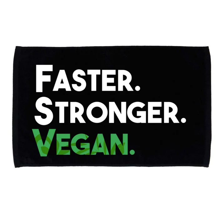 Gift For Vegan Friend Running Sports Faster Stronger Vegan Cute Gift Microfiber Hand Towel