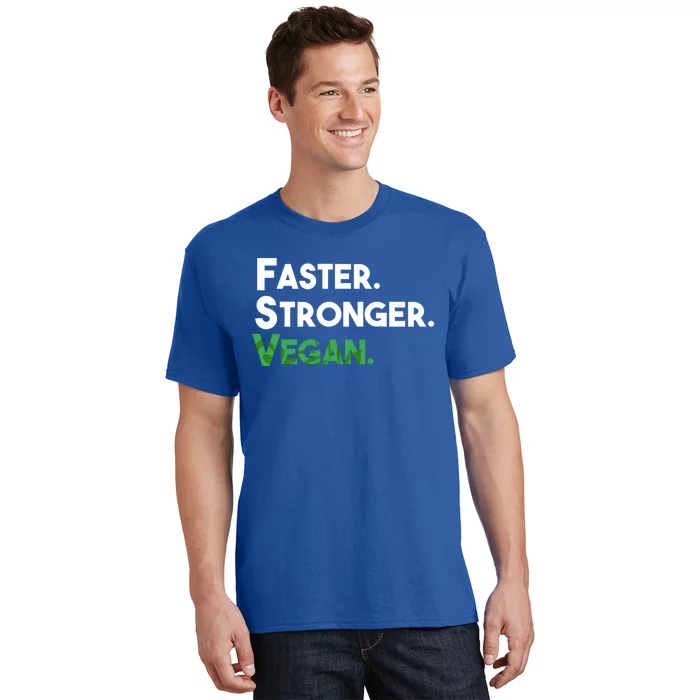 Gift For Vegan Friend Running Sports Faster Stronger Vegan Cute Gift T-Shirt