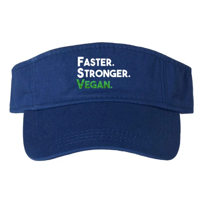 Gift For Vegan Friend Running Sports Faster Stronger Vegan Cute Gift Valucap Bio-Washed Visor