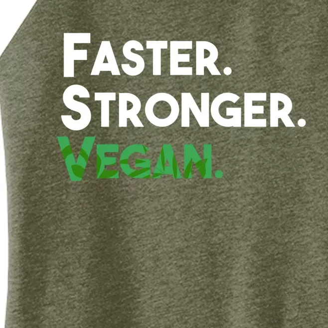 Gift For Vegan Friend Running Sports Faster Stronger Vegan Cute Gift Women’s Perfect Tri Rocker Tank