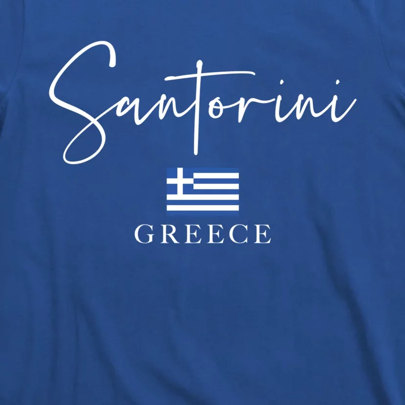 Greece Flag Vacation Island Santorini Funny Gift T-Shirt