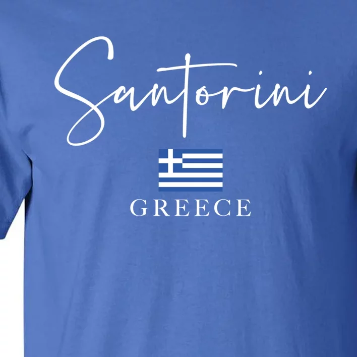 Greece Flag Vacation Island Santorini Funny Gift Tall T-Shirt