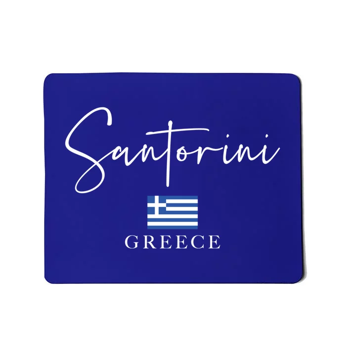 Greece Flag Vacation Island Santorini Funny Gift Mousepad