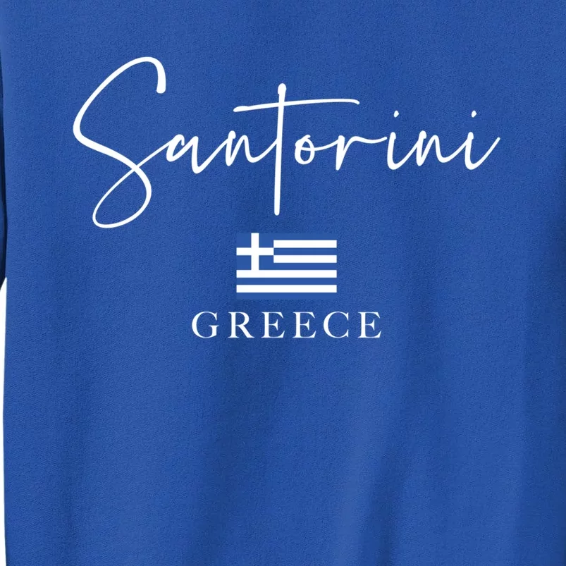 Greece Flag Vacation Island Santorini Funny Gift Tall Sweatshirt