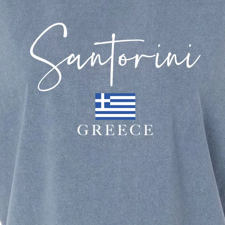 Greece Flag Vacation Island Santorini Funny Gift Garment-Dyed Women's Muscle Tee