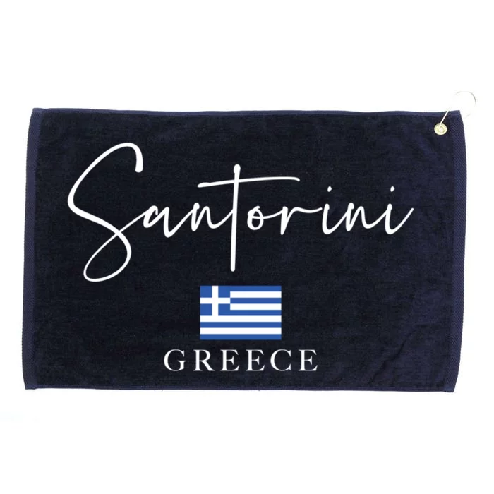 Greece Flag Vacation Island Santorini Funny Gift Grommeted Golf Towel