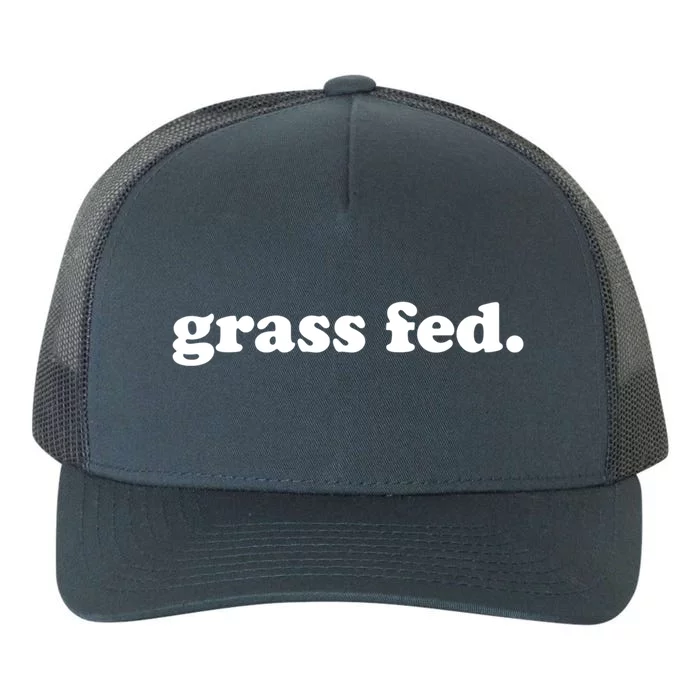 Grass Fed Vegan Pride Veganism Vegetarian Cruelty Free Gift Yupoong Adult 5-Panel Trucker Hat