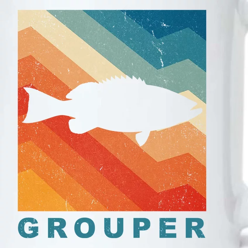 Grouper Fish Vintage Sunset Black Color Changing Mug