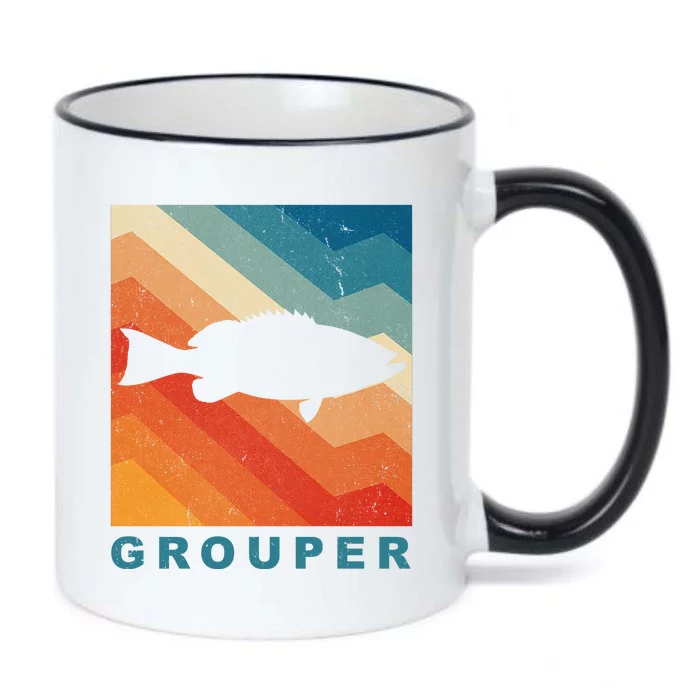 Grouper Fish Vintage Sunset Black Color Changing Mug