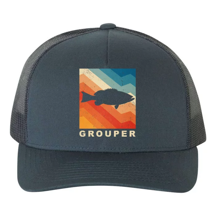 Grouper Fish Vintage Sunset Yupoong Adult 5-Panel Trucker Hat