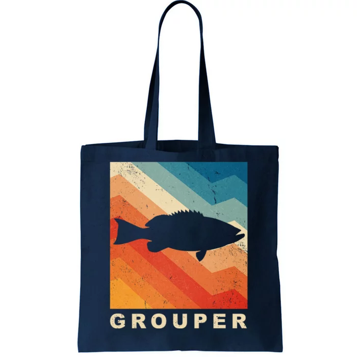 Grouper Fish Vintage Sunset Tote Bag