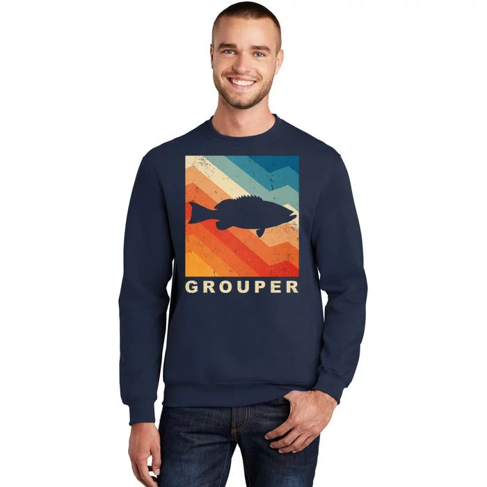 Grouper Fish Vintage Sunset Tall Sweatshirt