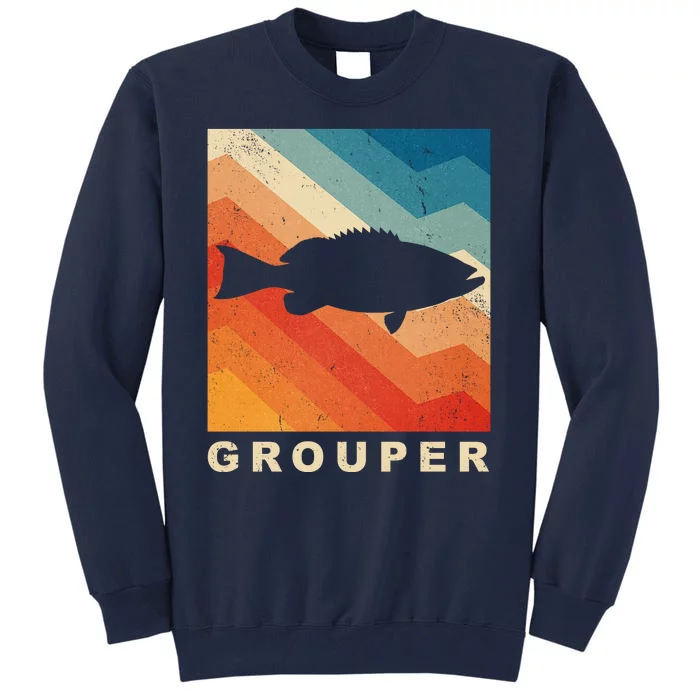 Grouper Fish Vintage Sunset Tall Sweatshirt