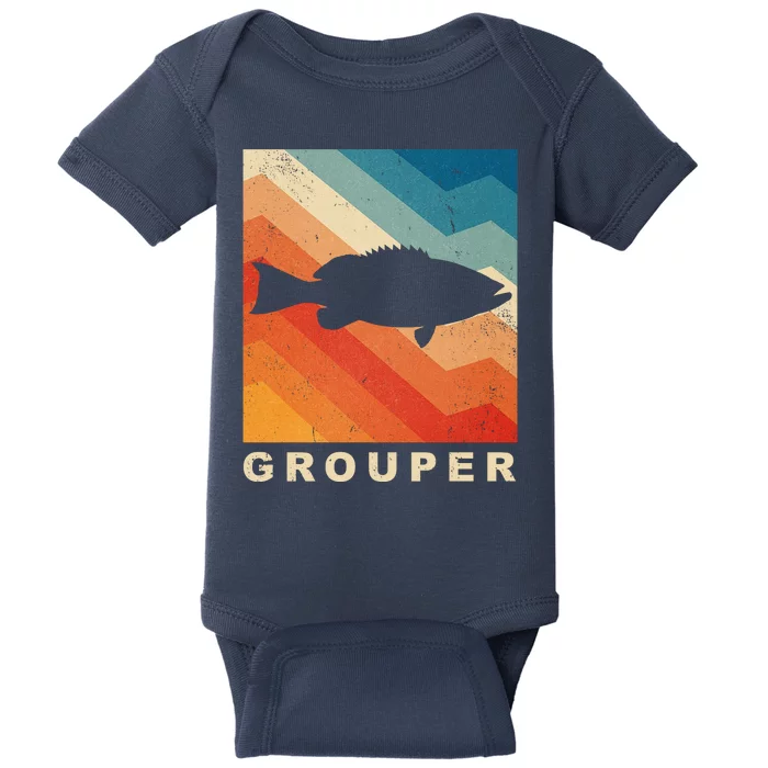 Grouper Fish Vintage Sunset Baby Bodysuit