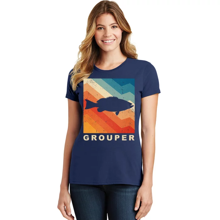 Grouper Fish Vintage Sunset Women's T-Shirt