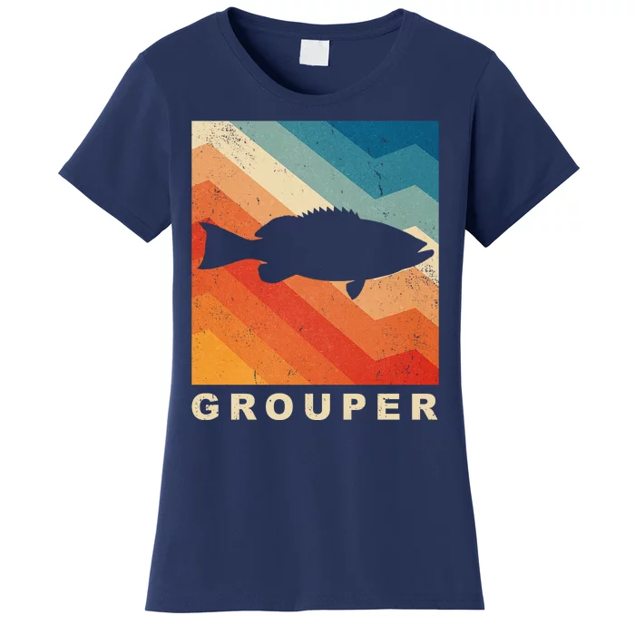 Grouper Fish Vintage Sunset Women's T-Shirt