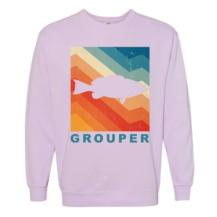 Grouper Fish Vintage Sunset Garment-Dyed Sweatshirt