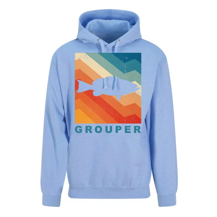 Grouper Fish Vintage Sunset Unisex Surf Hoodie