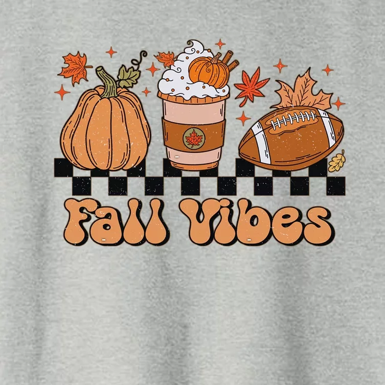 Groovy Fall Vibes Face Retro Thankful Vibes Autumn Gift Women's Crop Top Tee