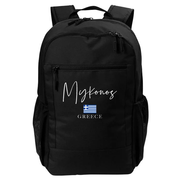 Greece Flag Vacation Island Mykonos Daily Commute Backpack