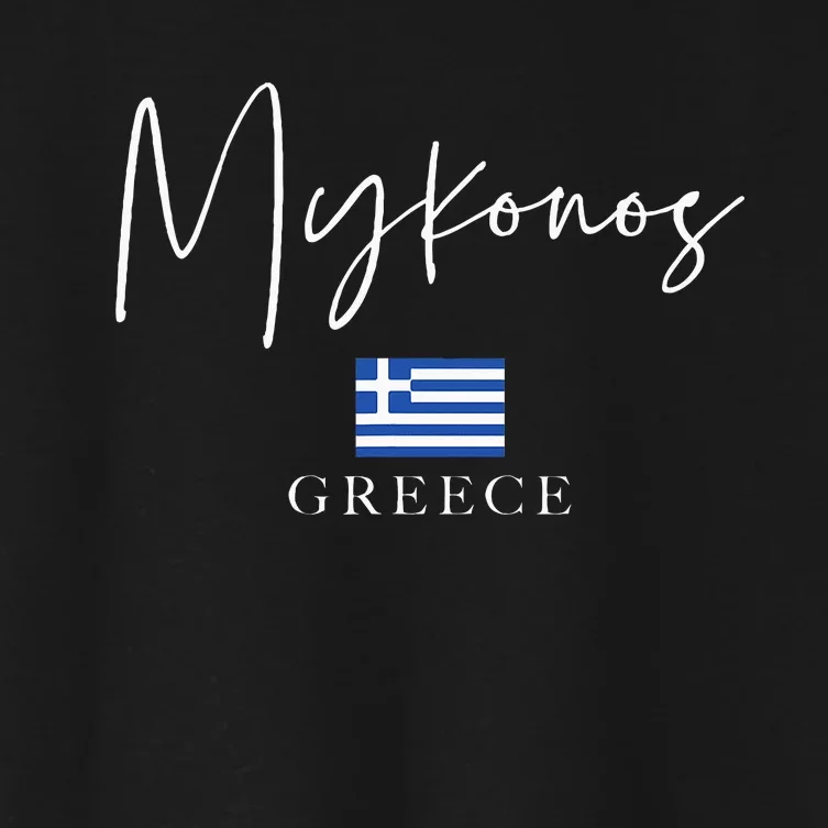 Greece Flag Vacation Island Mykonos Women's Crop Top Tee