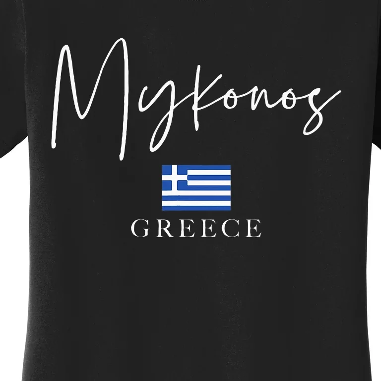 Greece Flag Vacation Island Mykonos Women's T-Shirt