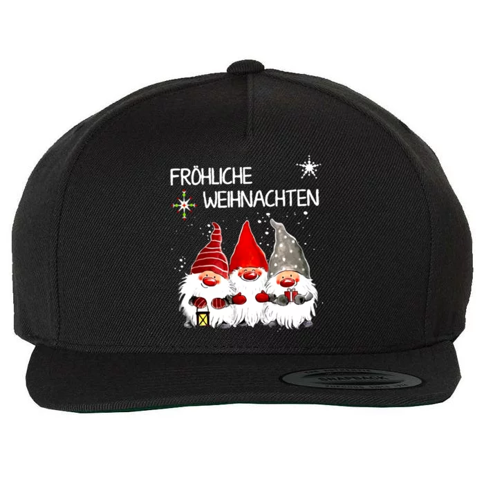 Gnomes Frohliche Weihnachten Funny Christmas Gift Wool Snapback Cap