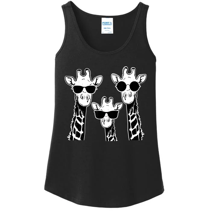 Giraffes family with sunglasses - Giraffe Ladies Essential Tank