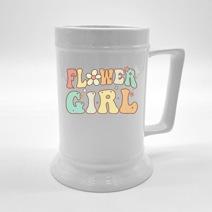 Groovy Flower Wedding Proposal Bridesmaid Flower Front & Back Beer Stein