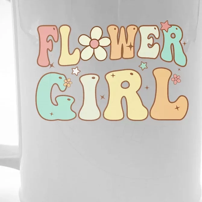 Groovy Flower Wedding Proposal Bridesmaid Flower Front & Back Beer Stein