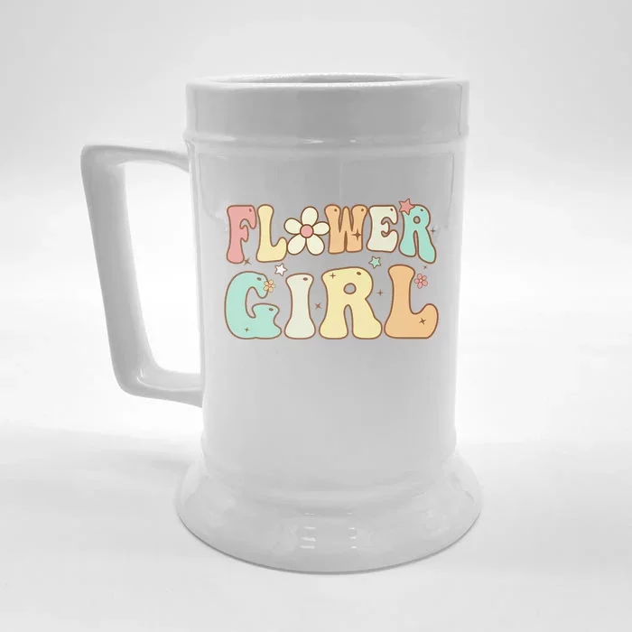 Groovy Flower Wedding Proposal Bridesmaid Flower Front & Back Beer Stein