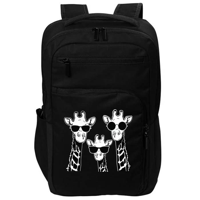 Giraffes Family With Sunglasses Giraffe Impact Tech Backpack