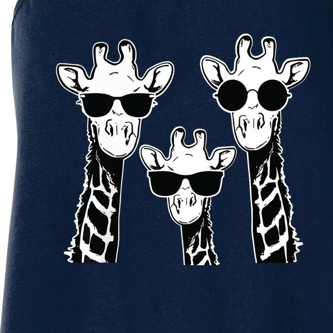 Giraffes Family With Sunglasses Giraffe Women's Racerback Tank