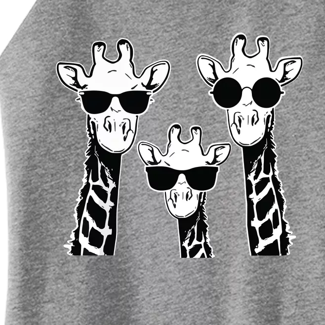 Giraffes Family With Sunglasses Giraffe Women’s Perfect Tri Rocker Tank