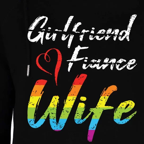 Girlfriend Fiance Wife Wedding Anniversary Lgbtq Community Womens Funnel Neck Pullover Hood