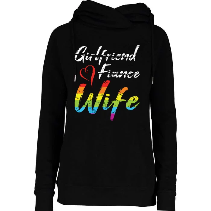 Girlfriend Fiance Wife Wedding Anniversary Lgbtq Community Womens Funnel Neck Pullover Hood