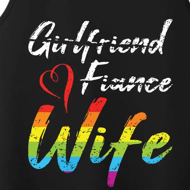 Girlfriend Fiance Wife Wedding Anniversary Lgbtq Community Performance Tank