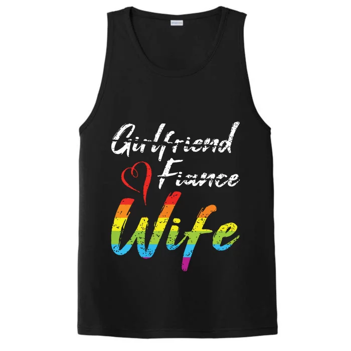 Girlfriend Fiance Wife Wedding Anniversary Lgbtq Community Performance Tank