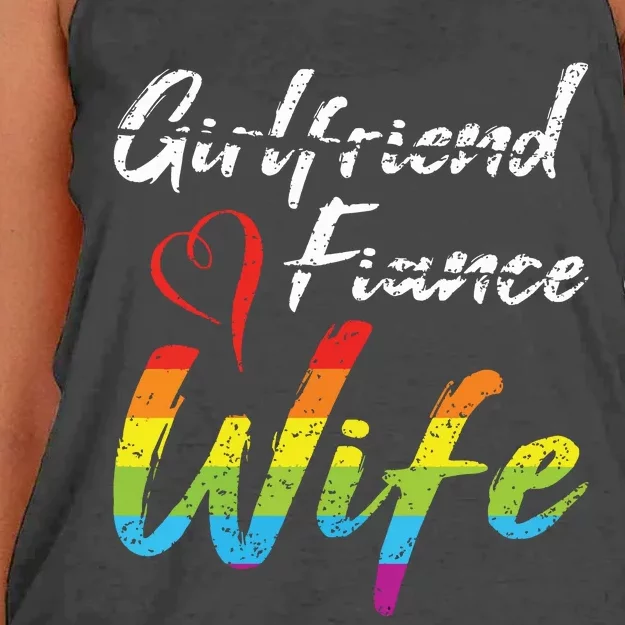 Girlfriend Fiance Wife Wedding Anniversary Lgbtq Community Women's Knotted Racerback Tank