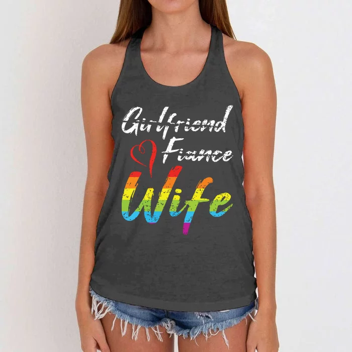 Girlfriend Fiance Wife Wedding Anniversary Lgbtq Community Women's Knotted Racerback Tank