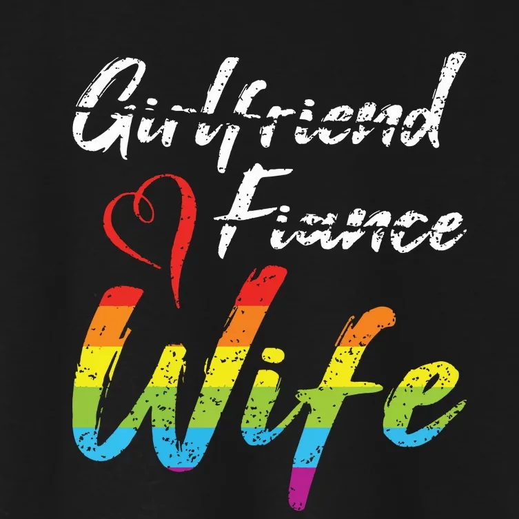 Girlfriend Fiance Wife Wedding Anniversary Lgbtq Community Women's Crop Top Tee