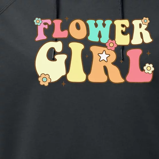 Groovy Flower Wedding Proposal Flower Performance Fleece Hoodie