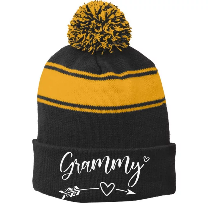 Grammy For Women Grammy Gift For Mother's Day Stripe Pom Pom Beanie