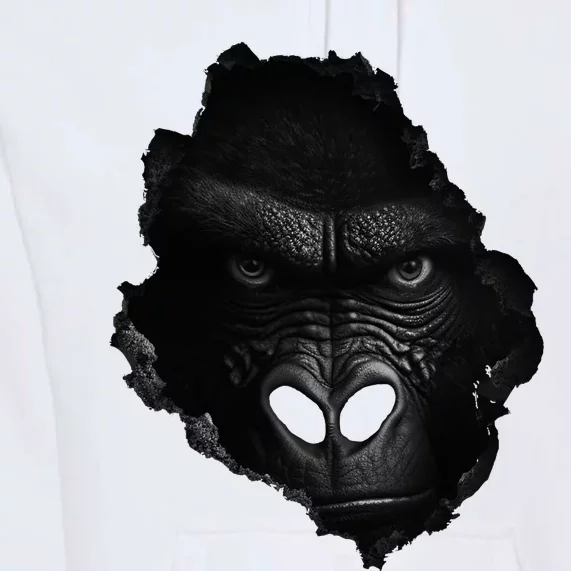 Gorilla Face Wall Animal Print Art Animal Lover Gorilla Premium Hoodie