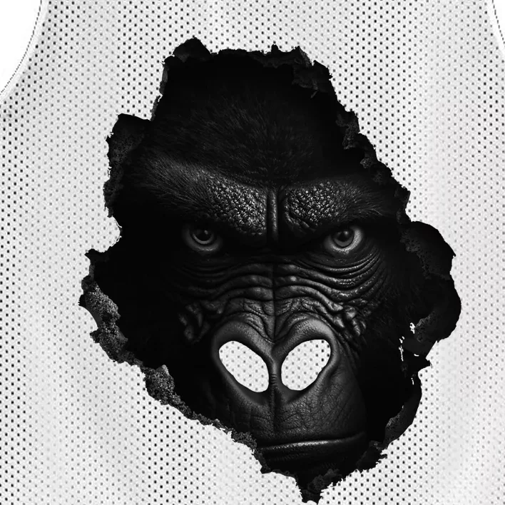 Gorilla Face Wall Animal Print Art Animal Lover Gorilla Mesh Reversible Basketball Jersey Tank