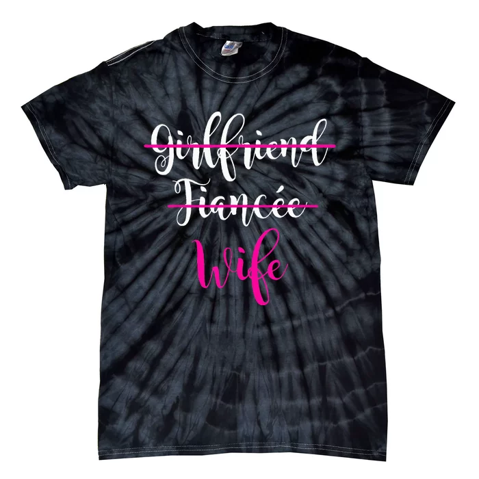 Girlfriend Fiancee Wife Bride Wedding Gift Couple Tie-Dye T-Shirt