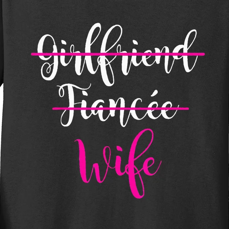 Girlfriend Fiancee Wife Bride Wedding Gift Couple Kids Long Sleeve Shirt