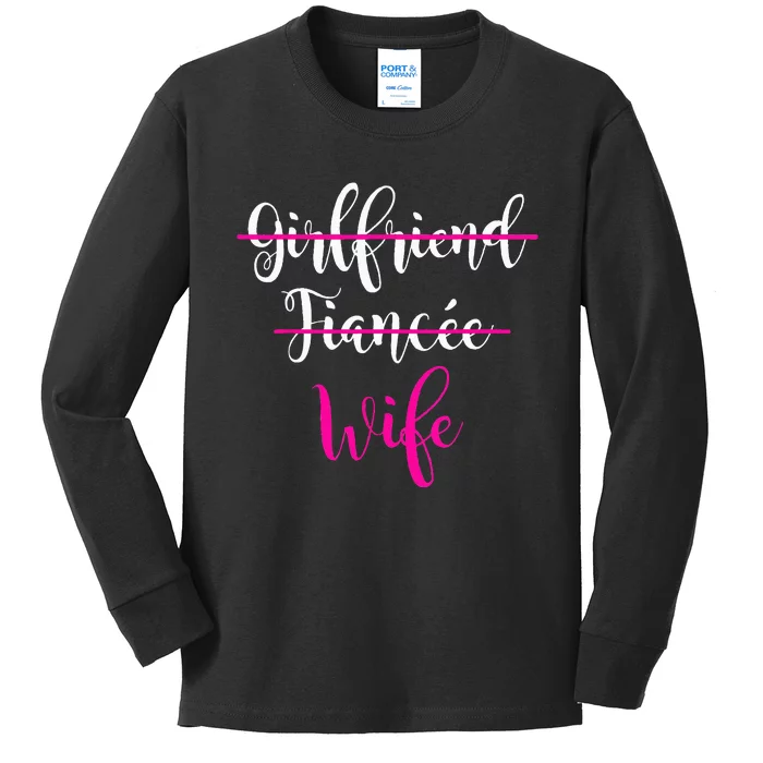 Girlfriend Fiancee Wife Bride Wedding Gift Couple Kids Long Sleeve Shirt