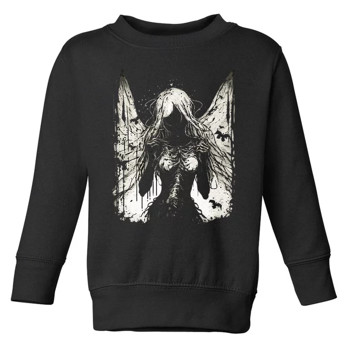 Goth Fairy Witch Fairycore Horror Occult Dark Art Aesthetic Toddler Sweatshirt