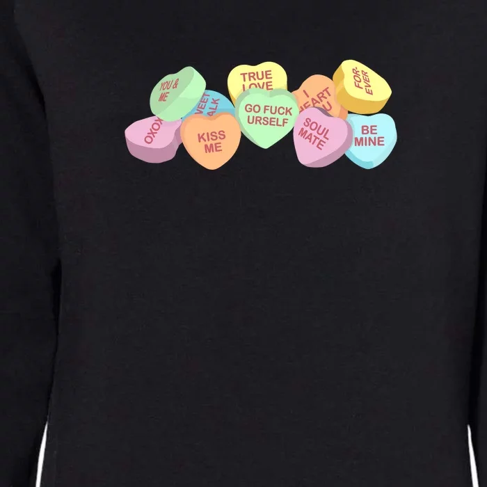 Go Fuck Yourself Candy Hearts Womens California Wash Sweatshirt